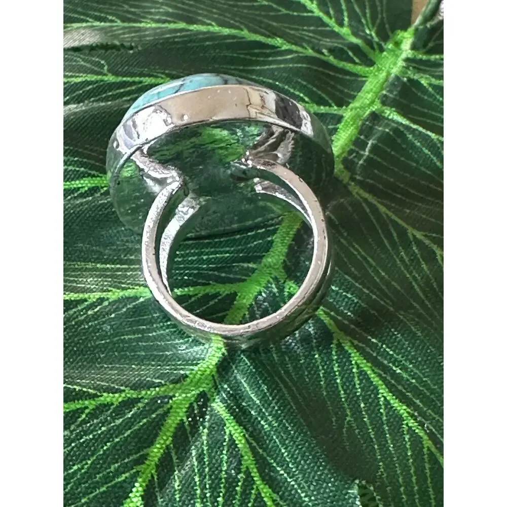 BOGO FREE 7.5 howlight silver western costume ring